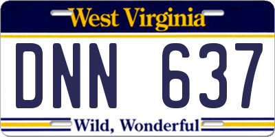 WV license plate DNN637