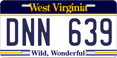 WV license plate DNN639