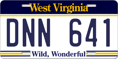 WV license plate DNN641