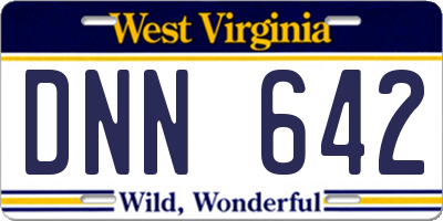 WV license plate DNN642
