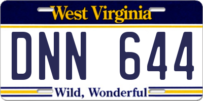 WV license plate DNN644