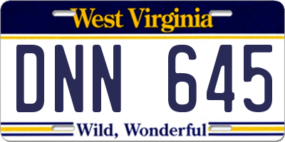 WV license plate DNN645