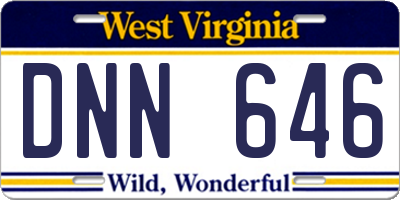 WV license plate DNN646