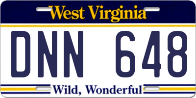 WV license plate DNN648