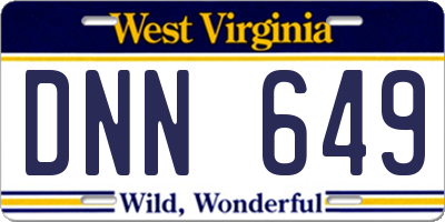 WV license plate DNN649