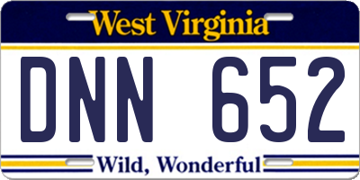 WV license plate DNN652