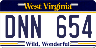 WV license plate DNN654