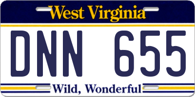WV license plate DNN655