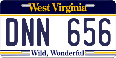 WV license plate DNN656