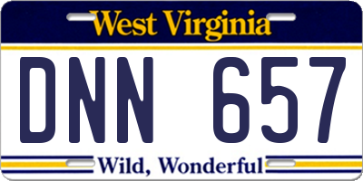 WV license plate DNN657