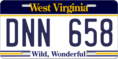 WV license plate DNN658