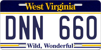 WV license plate DNN660