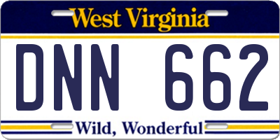 WV license plate DNN662