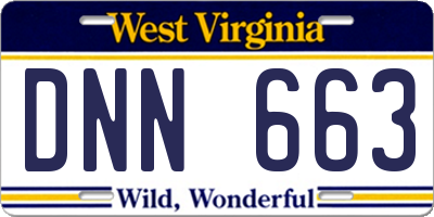 WV license plate DNN663