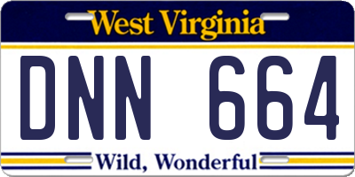 WV license plate DNN664