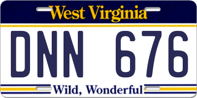 WV license plate DNN676