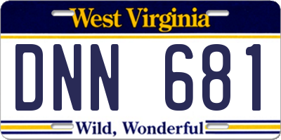 WV license plate DNN681