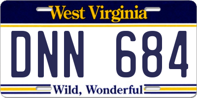 WV license plate DNN684