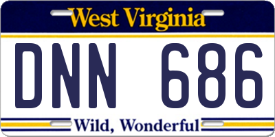 WV license plate DNN686