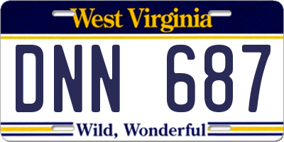 WV license plate DNN687