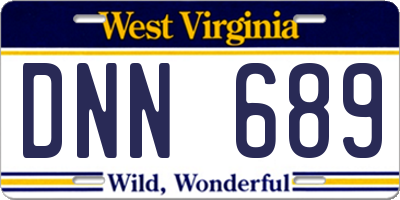 WV license plate DNN689