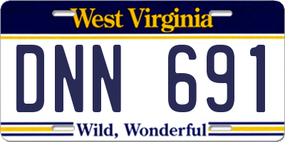 WV license plate DNN691