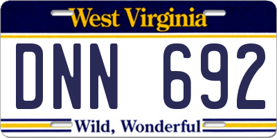 WV license plate DNN692