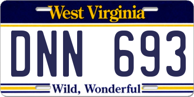 WV license plate DNN693