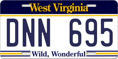 WV license plate DNN695