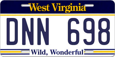 WV license plate DNN698