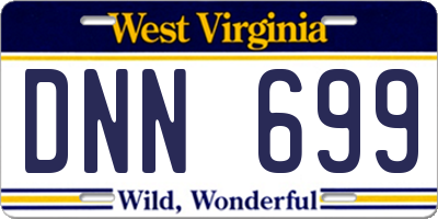 WV license plate DNN699