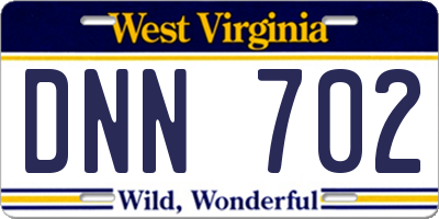 WV license plate DNN702