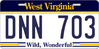 WV license plate DNN703