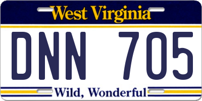 WV license plate DNN705