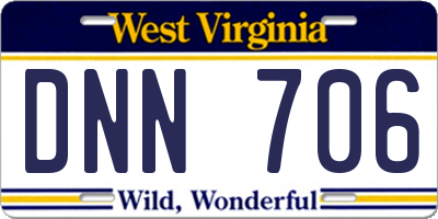 WV license plate DNN706