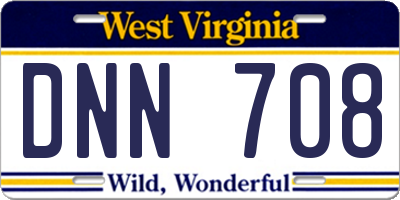 WV license plate DNN708