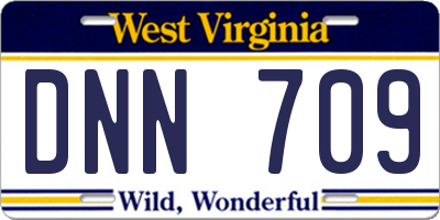 WV license plate DNN709