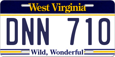 WV license plate DNN710