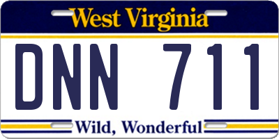 WV license plate DNN711