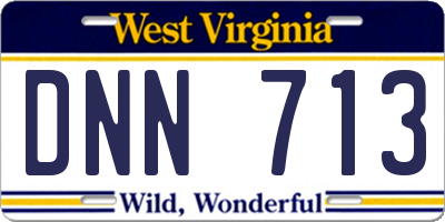 WV license plate DNN713