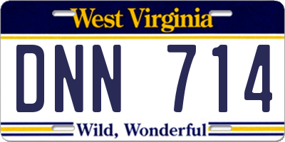 WV license plate DNN714