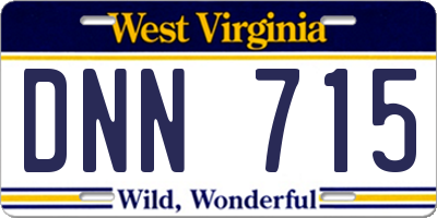 WV license plate DNN715