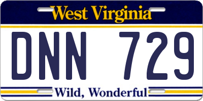 WV license plate DNN729