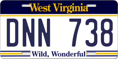 WV license plate DNN738