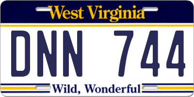 WV license plate DNN744