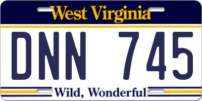 WV license plate DNN745