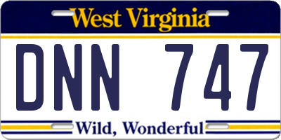 WV license plate DNN747