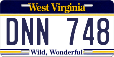 WV license plate DNN748