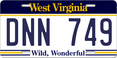 WV license plate DNN749