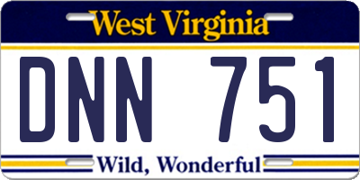 WV license plate DNN751